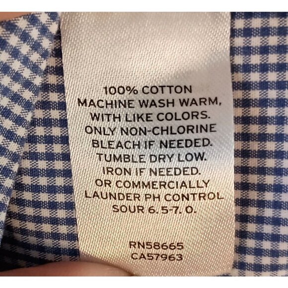 Nordstrom Rack Slim Fit Blue Check Dress Shirt L Long Sleeve Cotton - Picture 6 of 6